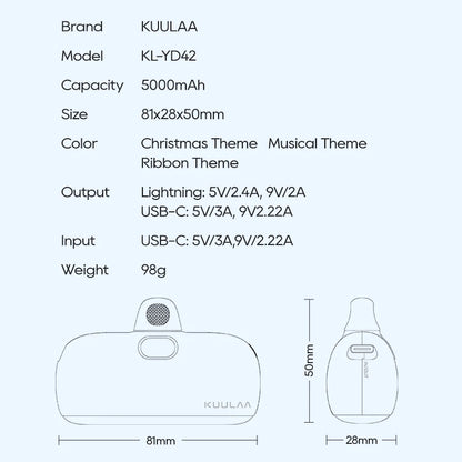 Christmas Mini Power Bank 5000mAh PD 20W