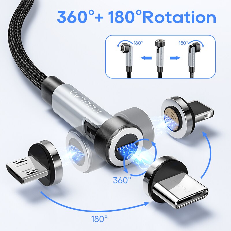 6 in 1 Magnetic Charging Cable 540° Rotate 18W