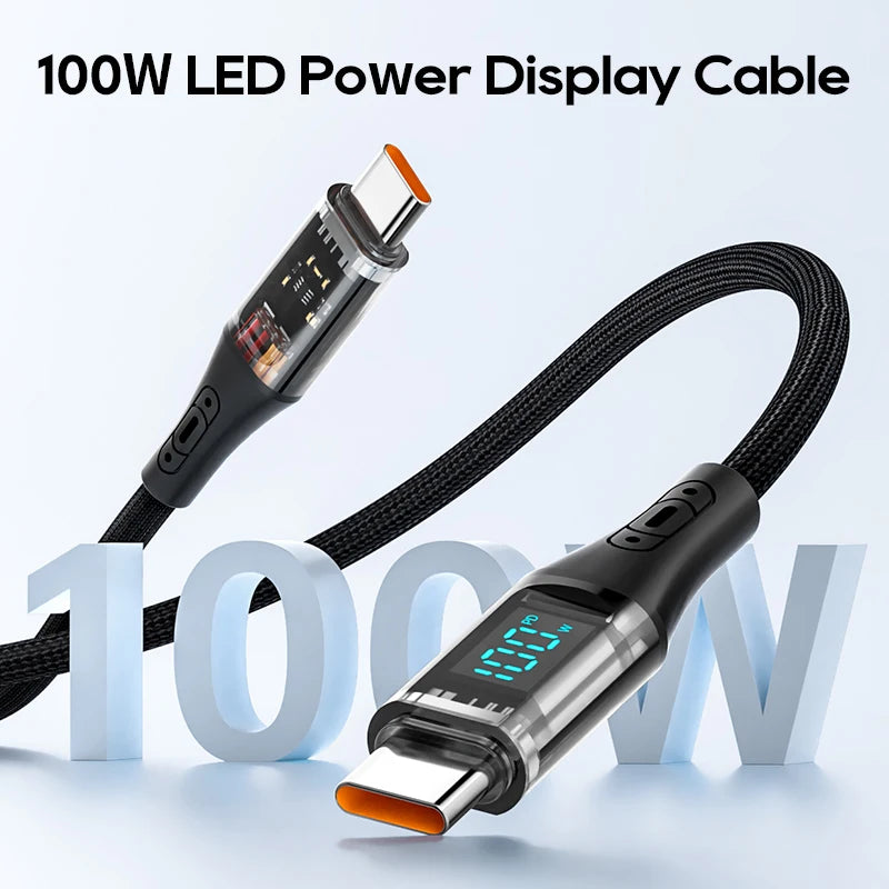 Type C to Type C Cable 100W PD with Display