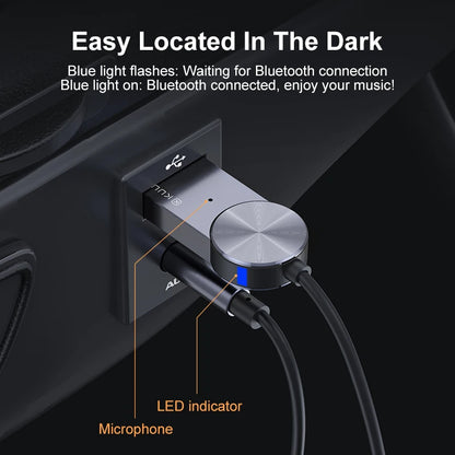 Aux Bluetooth Adapter Dongle Cable For Car 3.5mm Jack