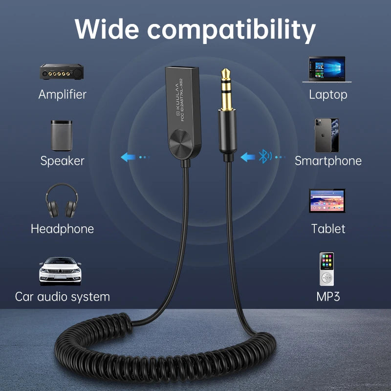 Bluetooth Aux Adapter Dongle USB To 3.5mm Jack