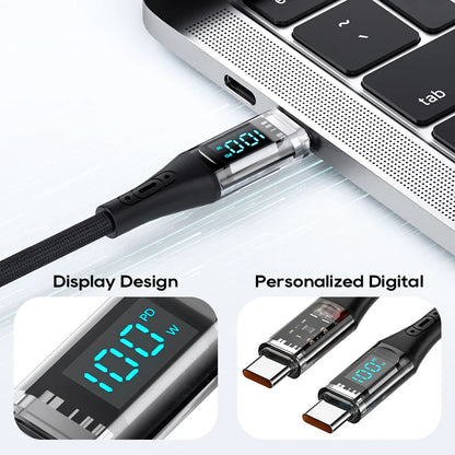 Type C to Type C Cable 100W PD with Display