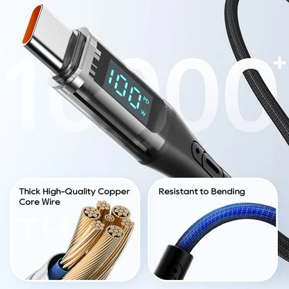 Type C to Type C Cable 100W PD with Display