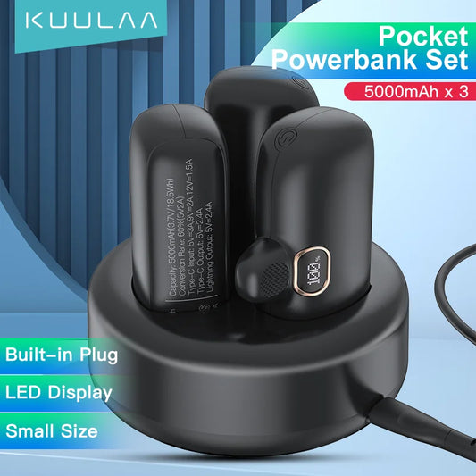 Pocket Powerbank Set 5000mAh 3Pcs